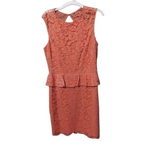 Cynthia Steffe-Lace Sleeveless Dress - Coral, Size 6